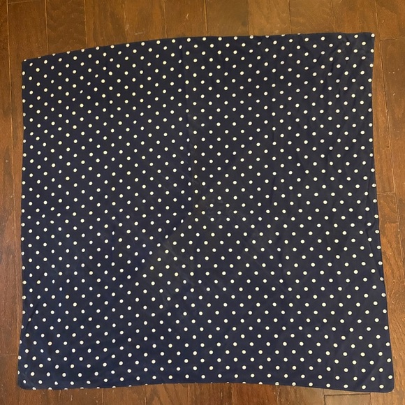 Vintage Polo Ralph Lauren Polka Dot Silk Scarf Square Navy Neck Tie USA 90s Y2k - Picture 6 of 10